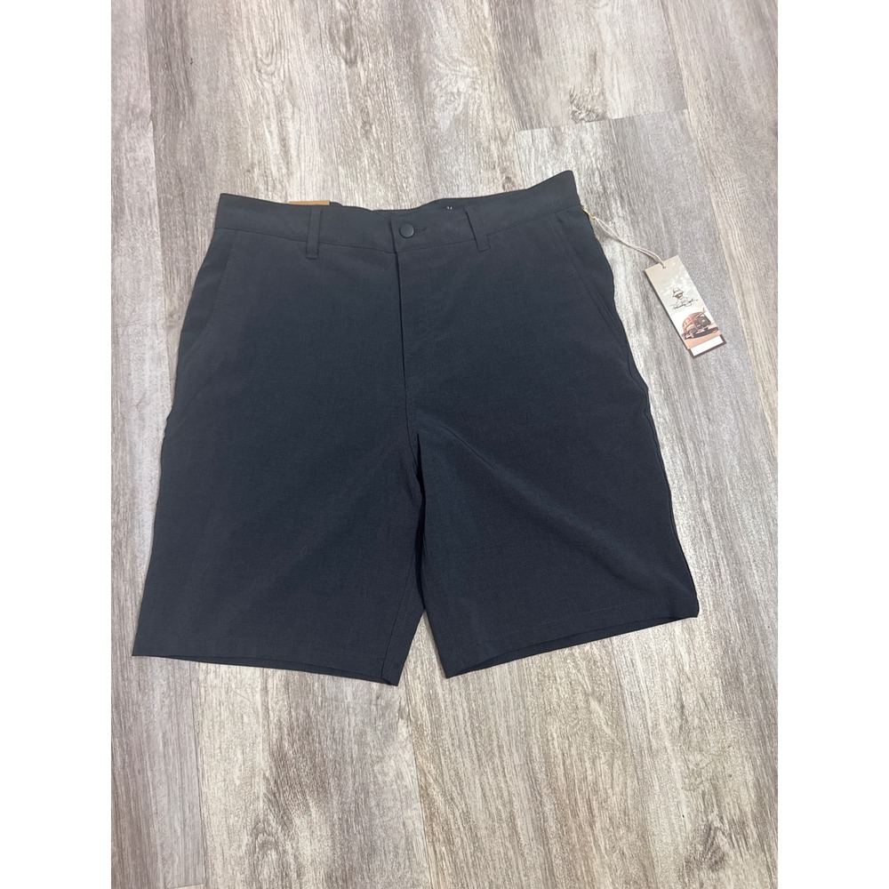 Panama Jack Mens Hybrid Shorts Grey Black Size 34 Quick Dry 9 Inch Inseam NWT